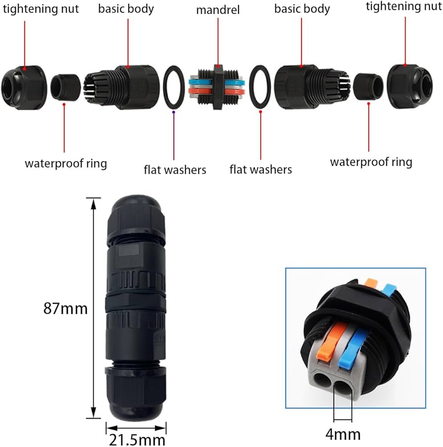 ip68 waterproof cable gland connector | 2 core cable ip68 waterproof cable gland connector | 2 core cable